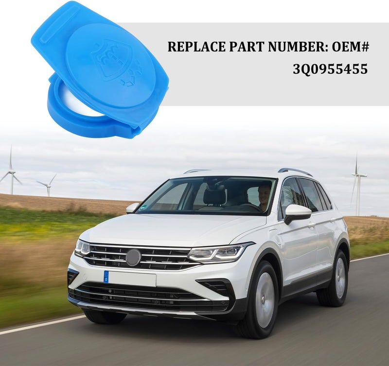 Stacool Washer Fluid Cap,OEM#3Q0955455 Windshield Wiper Fluid Cap,Essential Car Accessories Windshield Washer Reservoir Cap Compatible with Volkswagen Atlas GTI Jetta 2019-2021 - Image 3